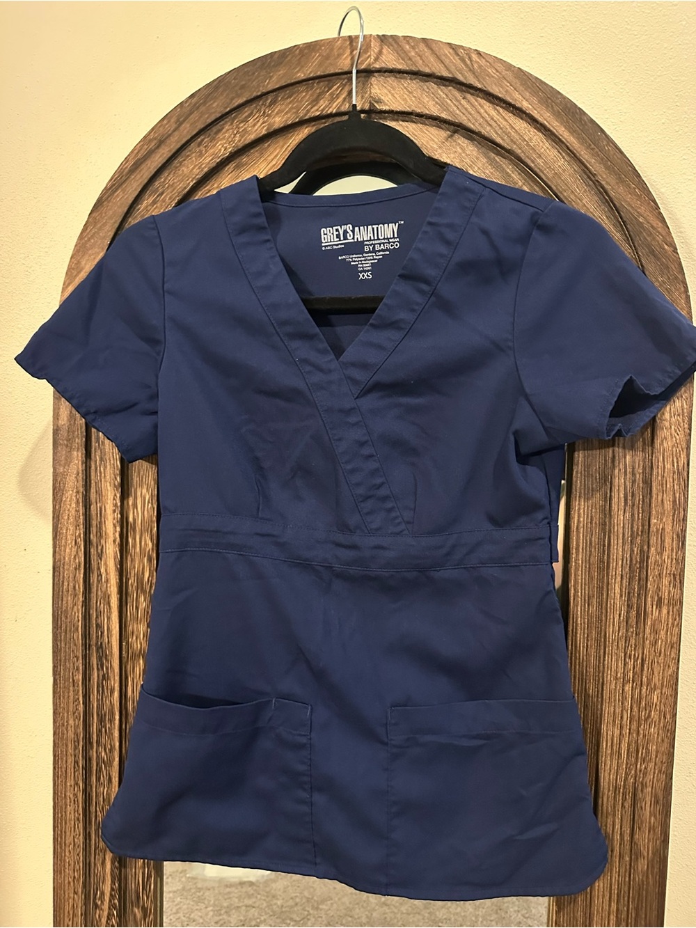 Grey's Anatomy Navy Blue V-Neck Scrub Top